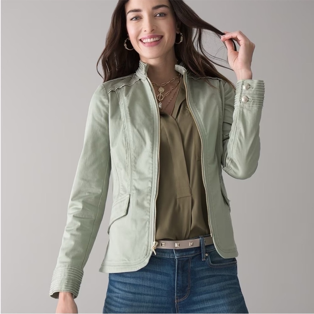 White House Black Market Raw Edge Military Jacket